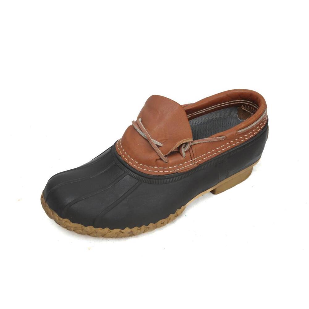 L.L. BEAN duck boots low ankle boots rubber leather women's rain boots sz 7 M